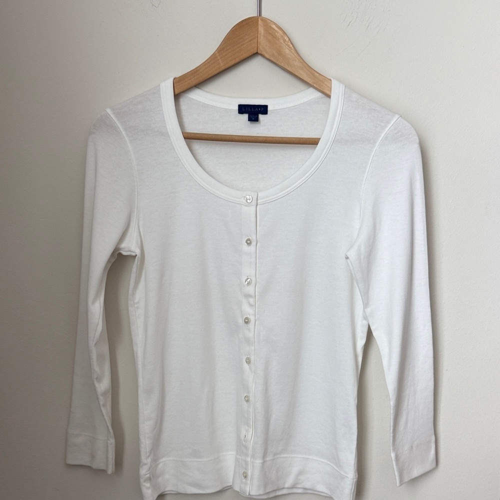 Lilla P Classic White Button-Down Shirt